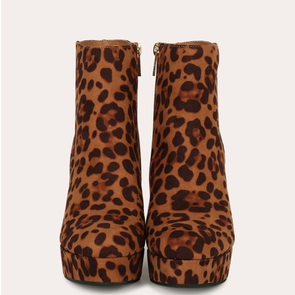 Leopard Platform Ankle Booties - Picture 5 of 7